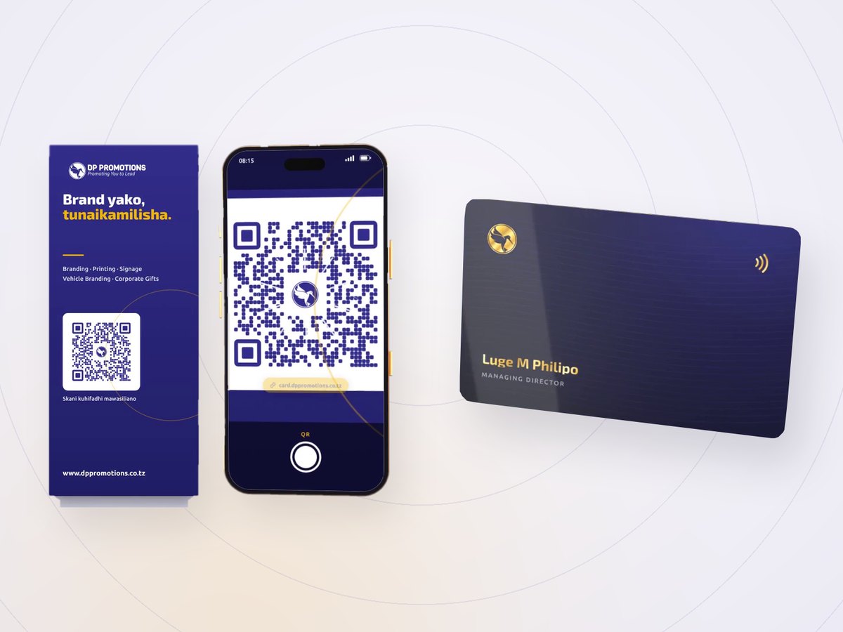 Roll-up banner yenye dynamic QR, simu ikiscan QR na kadi ya NFC ya DP Card
